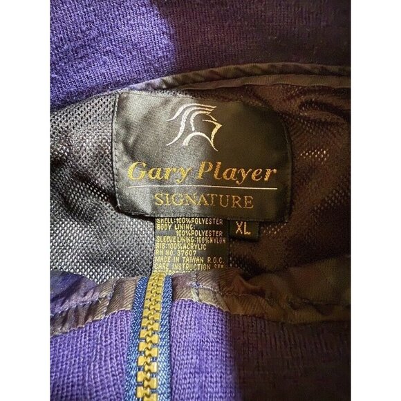 Vintage Gary Player Jacket Adult‎ XL Purple Plaid Logo 1/4 Zip Windbreaker Mens. - Picture 6 of 11